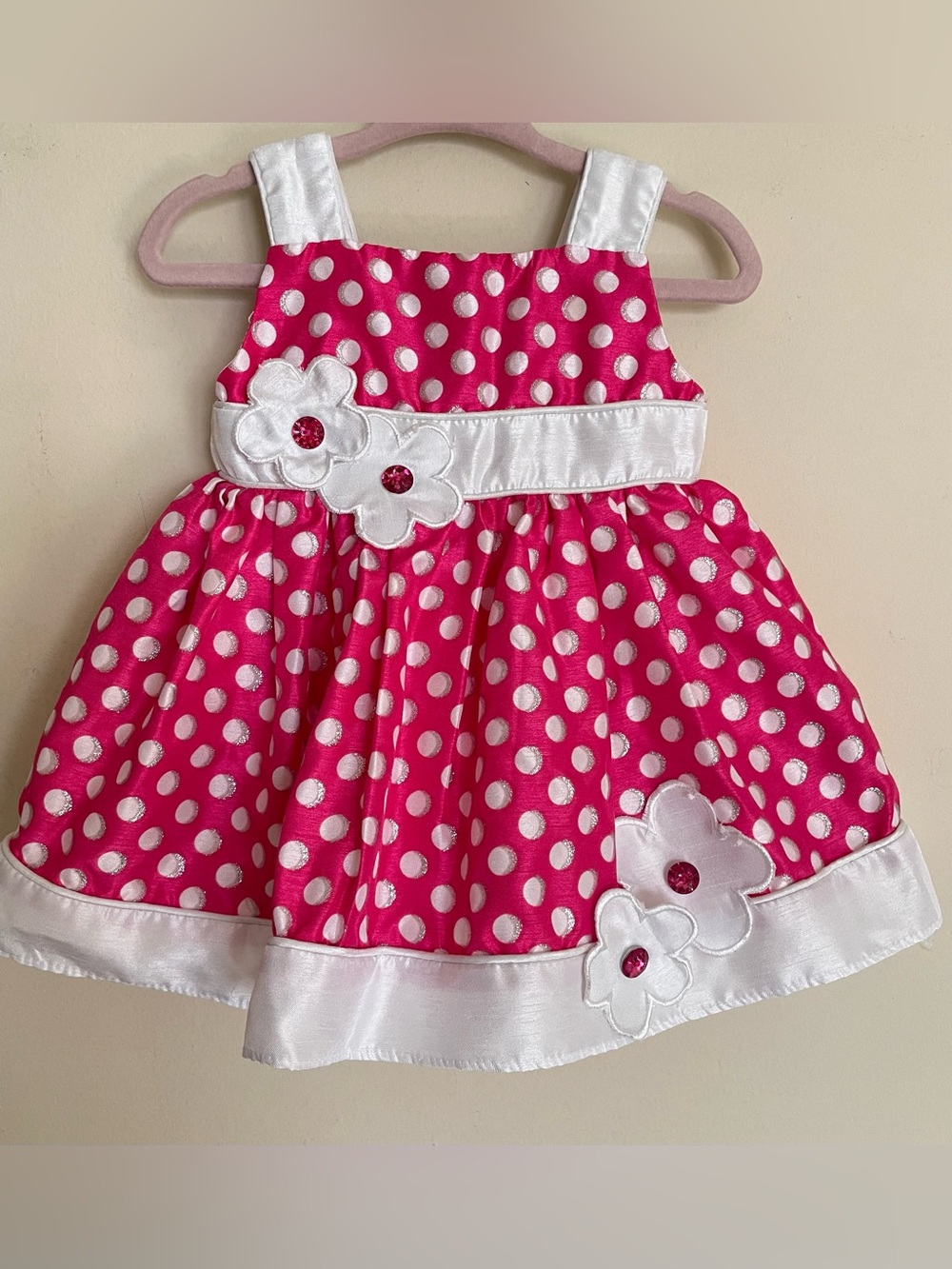 Youngland Baby Pink Polka Dot Dress
